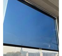 Store Enrouleur Miroir à Film PET Anti-Regard Occultant 100% avec Protection Solaire & Isolant Thermique, Étanche Anti-UV pour Fenêtre Extérieur/Intérieur Maison/Bureau Personnalisable(Blue,W 100xH 20