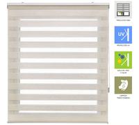 Store Enrouleur Nuit et Jour Taille 140x180 Largeur x Hauteur - Store Double Tissu Nuit et Jour Taille en Tissu 137x175 - Installation Facile au Mur ou au Plafond Nuestro Estor Enrollable Noche y Día