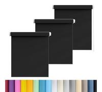 Store Enrouleur Occultant 105 x 200 cm 100% Opaque Isolant Thermique Stores pour fenêtres, par Serrage sans Percer, pour Fenêtre de Toit Chambre, Noir