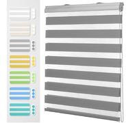 Store Enrouleur occultant 35 x 180 cm Protection Solaire et visuelle, Rideau Occultant Réglable avec ou sans Perçage, pour fenêtre, Gris Clair