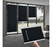 Store Enrouleur Occultant À Ventouse, Tissus Isolants Rétractables À Ressorts, Stores Portables Multifonctionnels, 45/50/58/68/75/80cm, Rideaux D'intimité,Black-40x60cm/16x24in