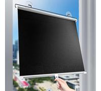 Store enrouleur occultant à ventouses, store enrouleur télescopique temporaire, occultant et rétractable, pare-soleil de balcon sans perforation pour bureau et salle de bain (50 cm x 125 cm (19,7 po