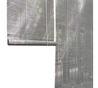 Store Enrouleur Occultant Extérieur en Bambou Gris Abat-jour À Rouleau avec Crochet, Porte de Fenêtre Filtrage de La Lumière Roll Up Blind pour Le Porche Pergola, 105cm/125cm/145cm/155cm de Large
