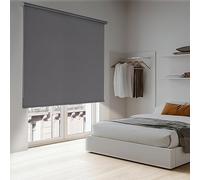 Store Enrouleur occultant pour fenêtres et Portes Rideau Opaque Isolant Thermique Blackout Installation Facile au Mur ou au Plafond STORESDECO Gris 120x250 cm Largeur Tissu 116,5 cm