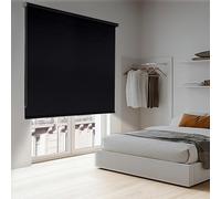 Store Enrouleur occultant pour fenêtres et Portes Rideau Opaque Isolant Thermique Blackout Installation Facile au Mur ou au Plafond STORESDECO Noir 120x250 cm Largeur Tissu 116,5 cm