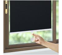 Store Enrouleur Occultant sans Perçage, Rideaux Occultants avec Ventouses, Store À Rouleau Pare-Soleil Rétractables, Stores Thermiques Temporaires 35/40/50/65/75/80cm,Black-45x110cm/18 * 43in