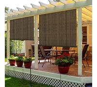 Store Enrouleur Ombre Extérieur,Stores Occultants Verticaux,Pare-soleil Marron,Rideau D'intimité Parasol à Isolation Thermique,Protection UV 90%,pour Terrasse,Balcon,Pergola (W80xH200cm/32x79in)