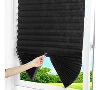 Store enrouleur plissé autocollant pour fenêtre - Tissu PVC - Installation sans perçage - Design compact et enroulable - 60 x 150 cm