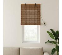 vidaXL Store vénitien avec rideaux Bambou 140x220 cm Marron Protection UV