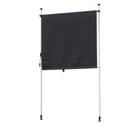 Store enrouleur rétractable à manivelle pour extérieur, pare-soleil vertical résistant aux UV, hauteur réglable pour terrasse et porche, marron, 150 cm, pare-soleil parfait pour l'extérieur
