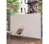 Store enrouleur rétractable en aluminium - 180 x 400 cm - Imperméable - Pour balcon, jardin, terrasse - Beige - 160 x 300 cm