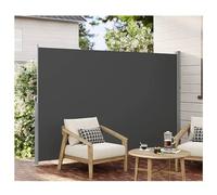 Store enrouleur rétractable en aluminium - 180 x 400 cm - Store enrouleur d'extérieur pour balcon, terrasse et jardin - Couleur grise et imperméable