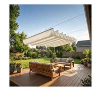 Store enrouleur rétractable pour extérieur avec kit d'installation, parfait pour pergolas et terrasse, installation facile (2,4 x 7 m)