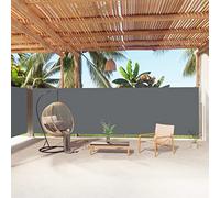 Store enrouleur rétractable pour extérieur, protection UV, pour terrasse et balcon, store enroulable automatique, tissu anthracite, séparateur résistant aux intempéries (180 x 1000 cm)