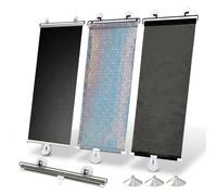 Store Enrouleur sans Perçage à Ventouses, Store Enrouleur Occultant pour Fenêtre et Velux, Rideau Pare-Soleil Rétractable et Thermique pour Chambre, Bureau et Voiture(Silver,W55*H75cm)
