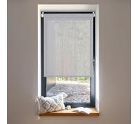 Store Enrouleur sans perçage Screen Facile à Installer avec Clips pour Fenêtre ou Porte, Kit de Montage Inclus, Protection Thermique Solaire Couleur Gris 45x180 cm STORESDECO