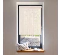 Store Enrouleur sans perçage Screen Facile à Installer avec Clips pour Fenêtre ou Porte, Kit de Montage Inclus, Protection Thermique Solaire Couleur Beige 60x180 cm STORESDECO
