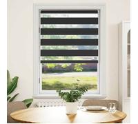 Store enrouleur tamisant - 100x175 cm - Noir - Polyester 100% - Chaîne blanche - Installation facile - Tissu zébré