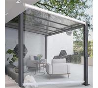 Store enrouleur transparent - Portable et imperméable, enroulable pour pergola d'extérieur, en vinyle PVC, résistant au vent et à la poussière, personnalisable (160 x 200 cm)