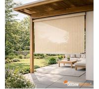 Store enrouleur vertical perméable avec manivelle - l.1,98 x H.2,4 m - Shadow Comfort