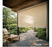 Store enrouleur vertical perméable avec manivelle - l.2,48 x H.2,4 m - Shadow Comfort