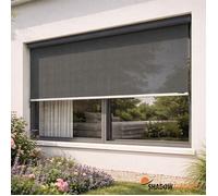 Store enrouleur vertical perméable avec manivelle - l.2,96 x H.2,4 m - Shadow Comfort