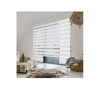 Store enrouleur zébré jour nuit 60 x 230 cm blanc