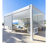 Store EVORA Gris clair Blanc Pour Côté 3 m - 2,7 Aluminium, Texaline Hespéride