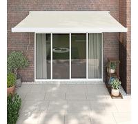 Store extérieur rétractable motorisé/Manuel, Couleur crème, 3 x 2,5 m, pour Balcon ou terrasse, Protection Solaire et détente.