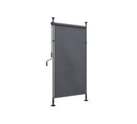 Store extérieur sur pied store manuel rétractable enroulable réglable dim. 1,5 x 2,2-3,1 m avec manivelle métal alu. polyester gris foncé