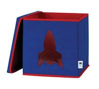 Store. It 670285 Rangement pour Jouets avec fenêtre, fusée, Matériau Non tissé, Bleu, 30 x 30 x 30 cm