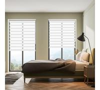 Store Jour Nuit sans Perçage 44 x 70 cm Facile à Montage, Double Tissu, Protection de Privée pour Fenêtre Ou Porte Store Enrouleur pour Intérieurs pour Fenêtre Ou Porte, Blanc