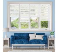 Store Jour Nuit sans Perçage 78 x 115 cm Tissu Double avec Ou sans Perçage Protection de Votre Vie Privée Rideau Store Enrouleur Double Klemmfix pour Fenêtre Ou Porte, Blanc