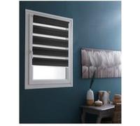 MADECOSTORE Double Store Enrouleur Jour Nuit - Gris Anthracite - L125 x H190cm - Fixation avec ou sans perçage - Chaînette coordonnée