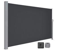 Store Latéral 160 x 400 cm, Brise-Vue Rétractable, Auvent extérieur, Résistant aux Intempéries, Gris Anthracite
