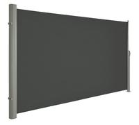 Store latéral 200 x 400 cm (H x L), Brise-vue Rétractable pour Jardin, tissu polyester 280 g/m², Gris foncé