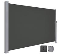 Store Latéral 200 x 450 cm, Brise-Vue Rétractable, Auvent extérieur, Résistant aux Intempéries, pour Jardin, Terrasse,Gris foncé