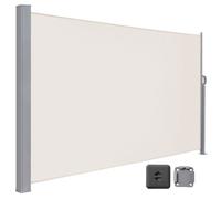 Store Latéral 200 x 450 cm, Brise-Vue Rétractable, Auvent extérieur, Résistant aux Intempéries, pour Jardin, Terrasse, Beige