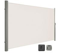 Store latéral 200 x 450 cm (H x L), Brise-vue Rétractable pour Jardin, tissu polyester 280 g/m², Beige
