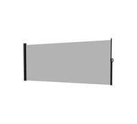 Store latéral brise-vue paravent rétractable de jardin dim. 3 x 1,8 m alu. polyester gris clair