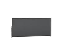 Store Latéral Brise-Vue Paravent Rétractable Dim. 3l X 1,6h M Métal Polyester Imperméable Anti-Uv Haute Densité 180g/M² Gris