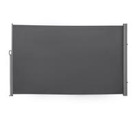 Store Latéral Brise-Vue Paravent Rétractable Dim. 3l X 1,8h M Métal Polyester Imperméable Anti-Uv Haute Densité 180g/M² Gris
