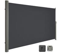 Store latéral - Brise-vue Rétractable - 160 x 400 cm - Tissu polyester 280 g/m² - Noir Anthracite