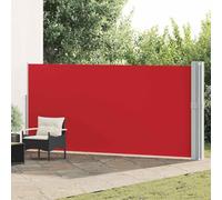 Store latéral extensible, 170 x 1200 cm, rouge, brise-vue en polyester résistant aux UV et indéchirable, protège du vent et du soleil, avec base en acier stable et automatique