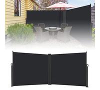 Store latéral extensible - 180 x 600 cm - Protection contre le vent pour balcon et terrasse - Gris foncé - Résistant aux UV - Brise-vue - Rétractable - Installation facile