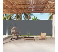 Store Latéral Extensible Anthracite,Brise Vue Rétractable en Polyester Résistant UV,Auvent de Terrasse avec Enroulement Automatique,Store Enrouleur Extérieur,Protection Contre Vent,Soleil,220x1000cm