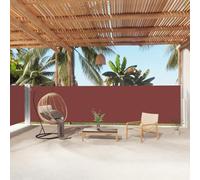 Store Latéral Extensible, Brise Vue Rétractable en Polyester Résistant UV, Enroulement Automatique, Paravent Extérieur, Auvent de Terrasse, Toile Déperlante, Marron, Dimensions 160 x 1000 cm