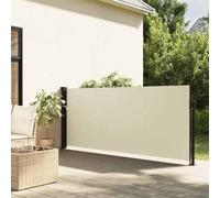 Store Latéral Extensible Crème, Brise-Vue Rétractable 100% Polyester, Imperméable et Résistant aux UV, Paravent Extérieur Retractable pour Balcon/Terrasse/Jardin, Store Exterieur Terrasse,117 x 300 cm