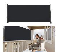 Store Latéral Extensible en Aluminium,Brise Vue Rétractable,Paravent Extérieur,Protection de l'intimité et du Vent,Vue Pare-Soleil,Auvent Latéral pour Balcon,Terrasse,Jardin,1.4x3m,Anthracite