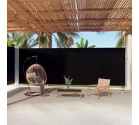 Store Latéral Extensible Extérieur, Brise Vue Rétractable en Polyester Résistant UV, Auvent de Terrasse avec Enroulement Automatique, Paravent Exterieur Retractable, Noir, Dimensions 220 x 1000 cm